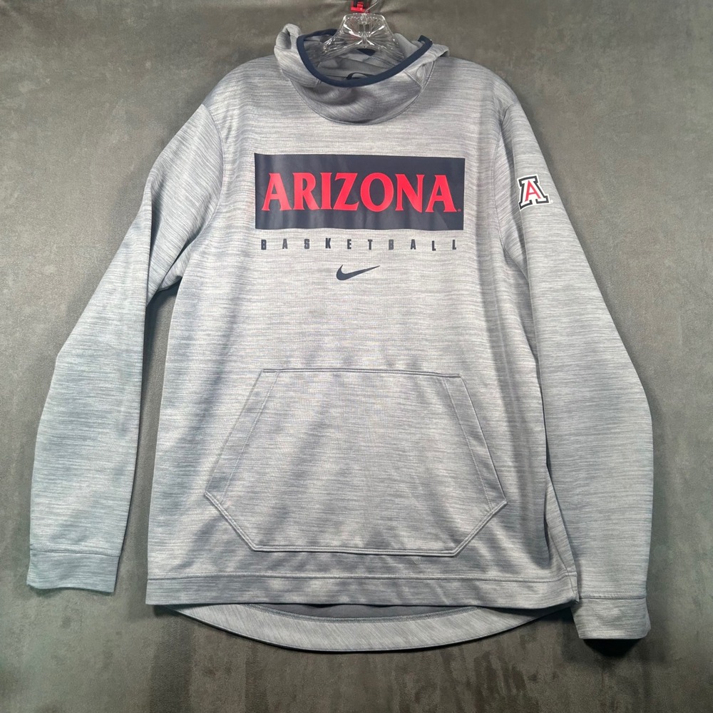 Nike Arizona Wildcats Basketball Dri-FIT Hoodie Mens Large Gray